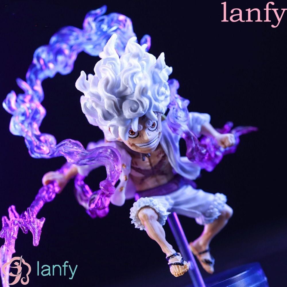 Lanfy Luffy Gear 5 สินค ้ า,อะนิเมะตุ ๊ กตาลิง D.Luffy Gear Battle Luffy Gear 5 Action Figure, ของเล ่ นน ่ ารัก 10 ซม.Mini Luffy เครื ่ องประดับเกมรอบ