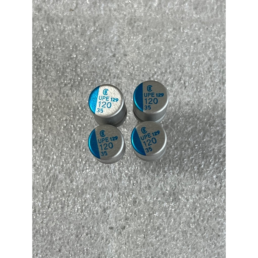 C120uF 35v ขนาด 12x10mm. สีเงินแถบฟ้า/10ชิ้น/50ชิ้น/ C120uf 35v C120UF 35V C120uf 35v