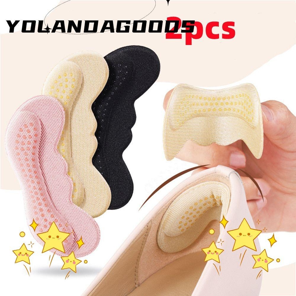Yola 2pcs Heel Cushion Self-Adhesive Anti-slip Heel Pain Relief Foot Care Protector Heel Grips Heel Liner Protector