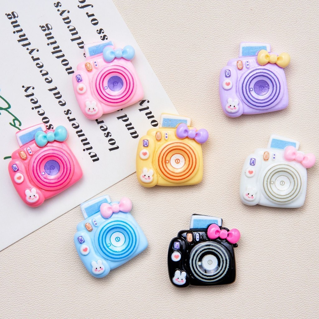 [3 @] โพลารอยด์ที่มีสีสัน ~ ใหม่การ์ตูนแฮนด์เมดครีมกาวเรซิ่นอุปกรณ์ขนาดเล็กเครื่องประดับ ทําเอง กิ๊บ กิ๊บจี้แขวน ยัง
