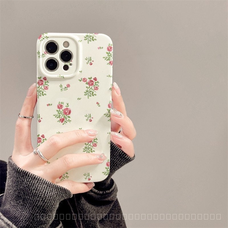 เคสโทรศัพท์ เหมาะสําหรับ iPhone 7 8 plus x xs xr xsmax 11 12 13 14 15 Pro max mini ins สีฟิล์มดอกไม้ขนาดเล็ก Hard Case Shock-proof Shock-proof เคสป้องกัน
