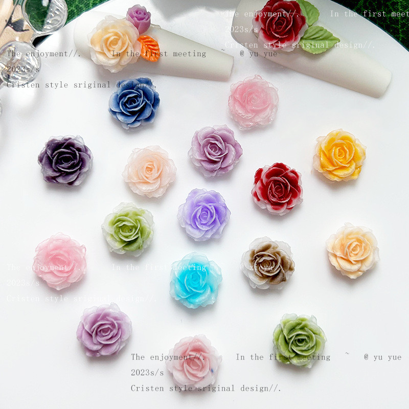 ใหม่สีกุหลาบอุปกรณ์แต่งเล็บสไตล์ผสมถ่ายทอดสดสไตล์ร้อนขายส่องสว่างเล็บ ดอกเคมีเลีย เครื่องประดับอุปกรณ์เสริมขายส่ง