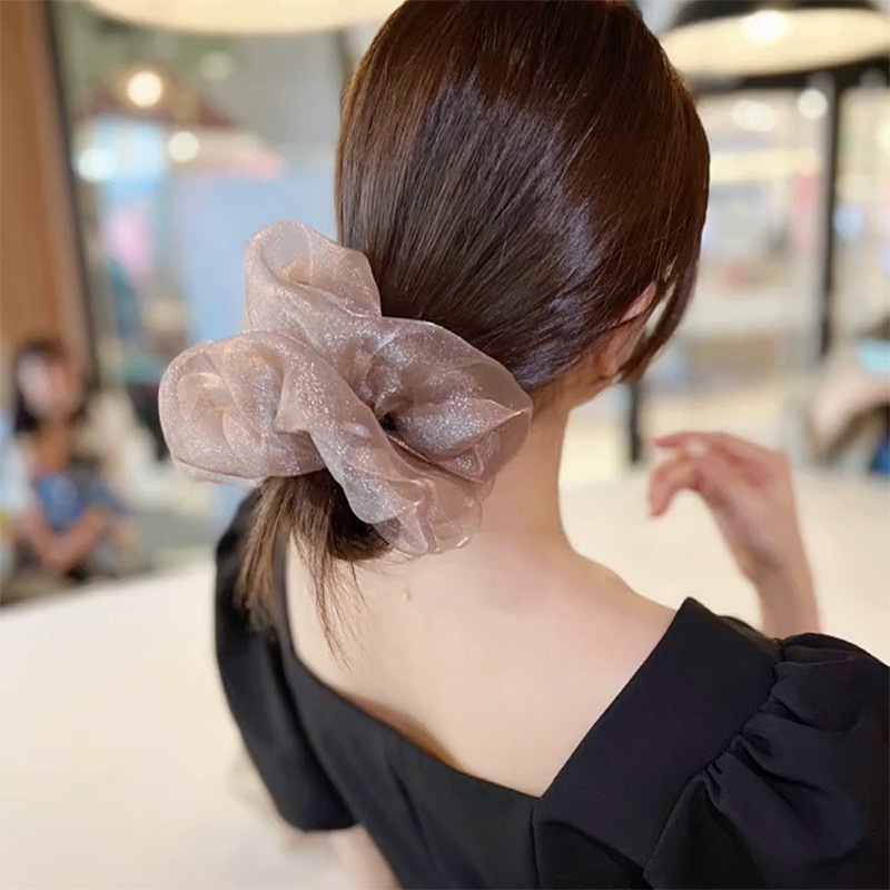 Organza คู่ขนาดใหญ่ลําไส้ผม Tie ผู้หญิงเกาหลี Ins ฤดูร้อนแฟชั่นอุปกรณ์เสริมผม - รูปที่ 5