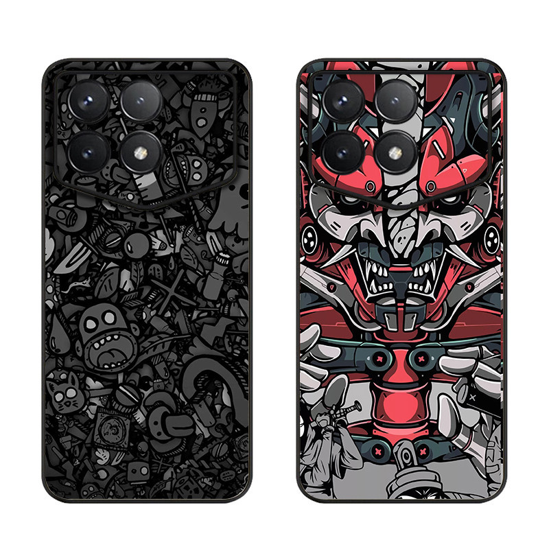 Monster Decal Skin สําหรับ Poco X6 Pro F5 F6 Pro Back Screen Protector ด้านข้างฟิล์มคลุมทั้งหมดห่อสติกเกอร์ส่วนบุคคล
