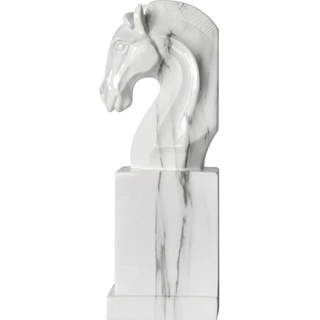 Homlife ม้า ตกแต่งบ้าน วางหนังสือ ลายหินอ่อนของแต่งบ้าน เสริมฮวงจุ้ย Modern Décor Item สีขาว สีดำ หินอ่อน - MH259
