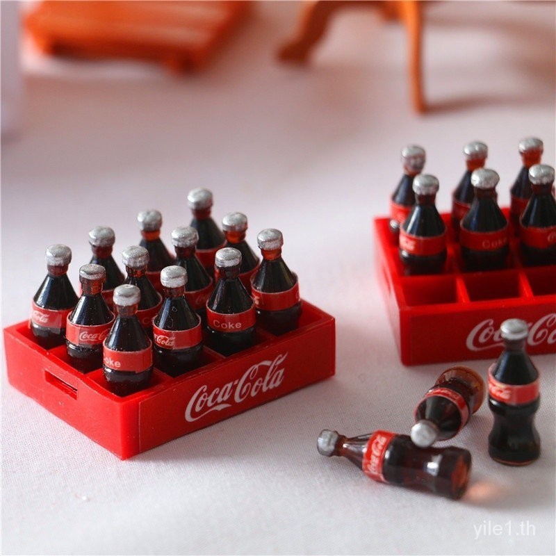 บ ้ านตุ ๊ กตา1✺ 12 House Model Mini Simulation Cola Coca-Cola Soda Tray Pepsi Miniature Food Play DIY Accessories