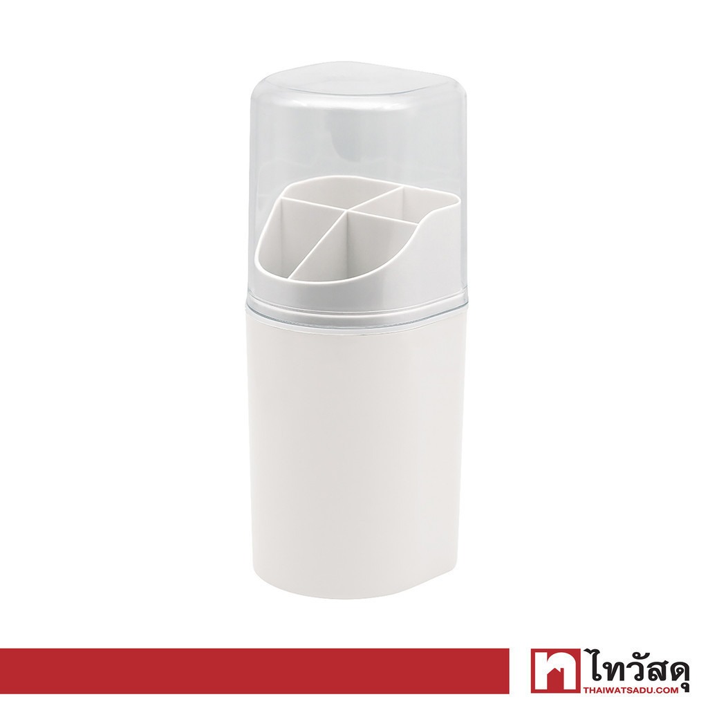 KASSA HOME ที่ใส่ตะเกียบพร้อมฝาครอบ รุ่น UTKB-0005 ขนาด 10 x 10 x 27 ซม. สีขาว