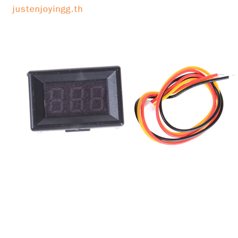 { Justenjoyingg.th } DC 0-100V LED Mini Digital Voltmeter Volt Meter Gauge Voltage Panel Meter 3 สาย
