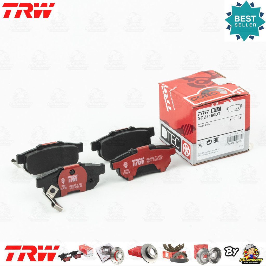 TRW ตัว TOP DTEC ผ้าเบรคหลัง Honda City 1.5 MinorChange,CNG GM2 ปี 2010-2013   GDB 3160 DT