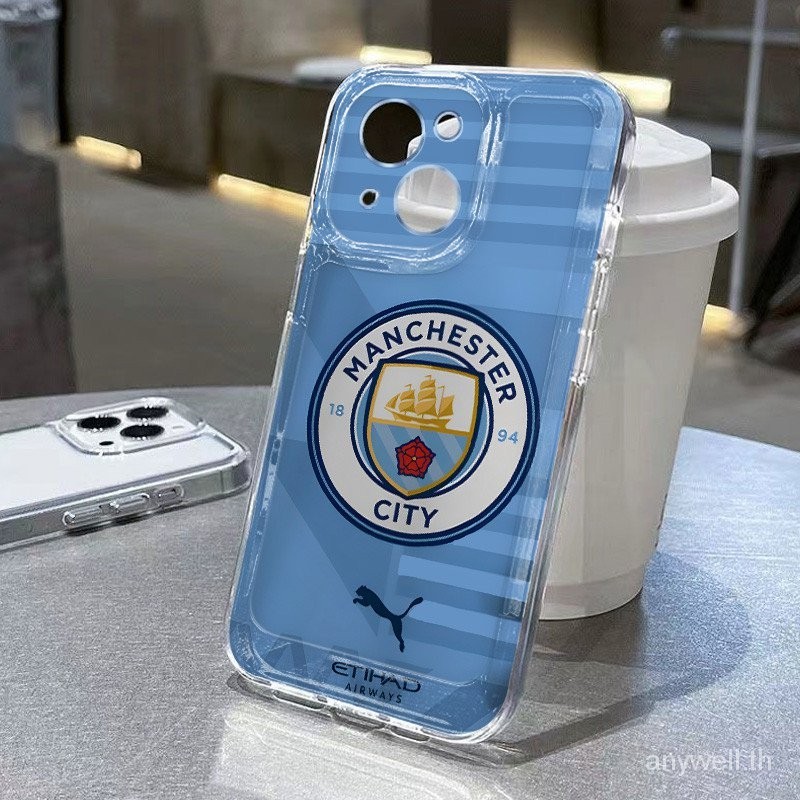 Manchester City football Clubเคสโทรศัพท์สําหรับiPhone 12/11 promax 14/13 plus 15 ProกรณีX xr xs max 7/8 soft ShellกีฬาCaseTPU Clearฟุตบอล
