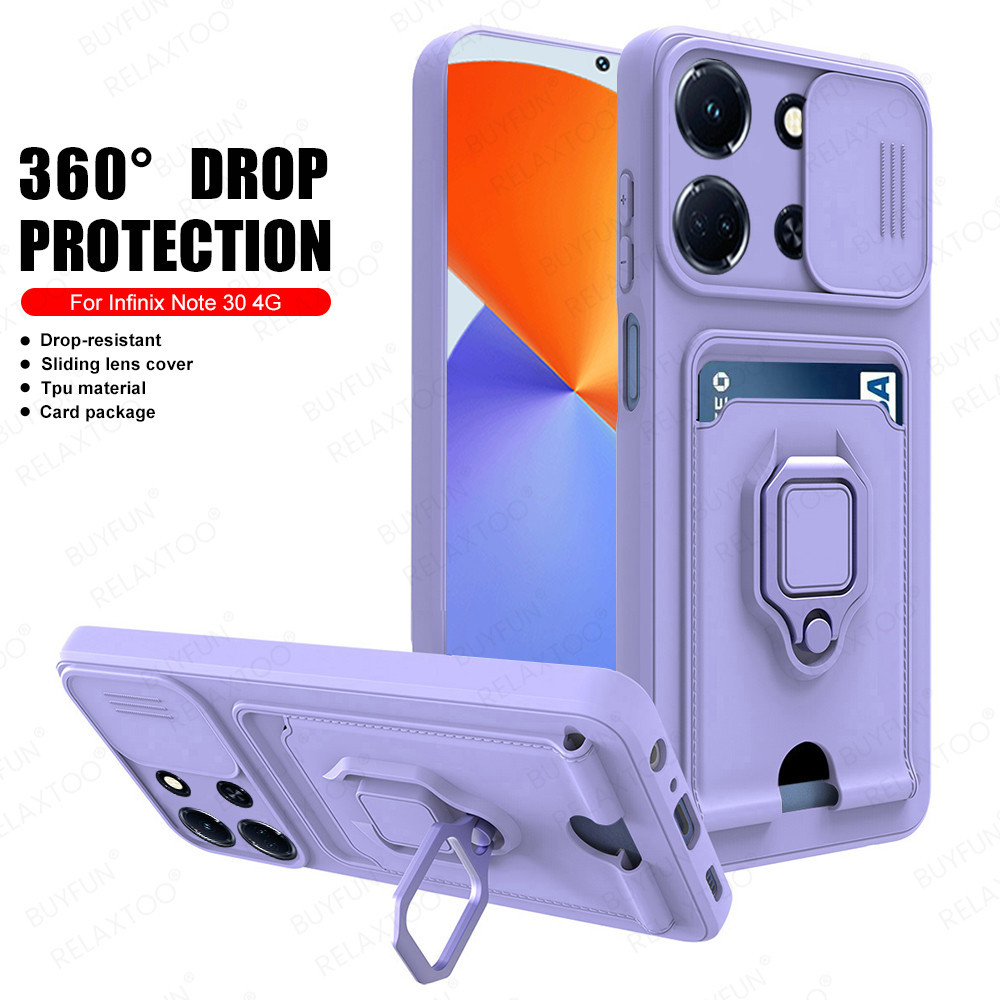 ปลอกสําหรับ Infinix Note 40 30 Pro note40 40Pro + Plus 4G 5G note30 คู่ซิลิโคนช่องใส่การ์ดกันกระแทกฝาหลังเลนส์กล้องสไลด์หน้าต่างเคสโทรศัพท์