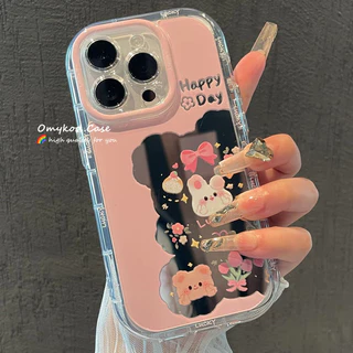 Ready Stock Compatible For Samsung A05 A05S A15 A14 A13 A12 A55 A54 A51 A35 A34 A32 A25 A24 A03 A02S Cartoon Cute Patterns Advanced Minimalist Mirror Phone Case Anti Drop Protective Case