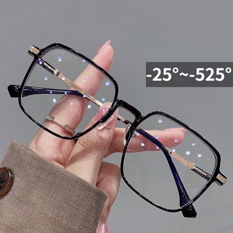 กรอบสีน้ำตาล แว่นตาสายตาสั้น แว่นตาแฟชั่น -25°~-525° แบบ Unisex อุปกรณ์เสริมแฟชั่น 077