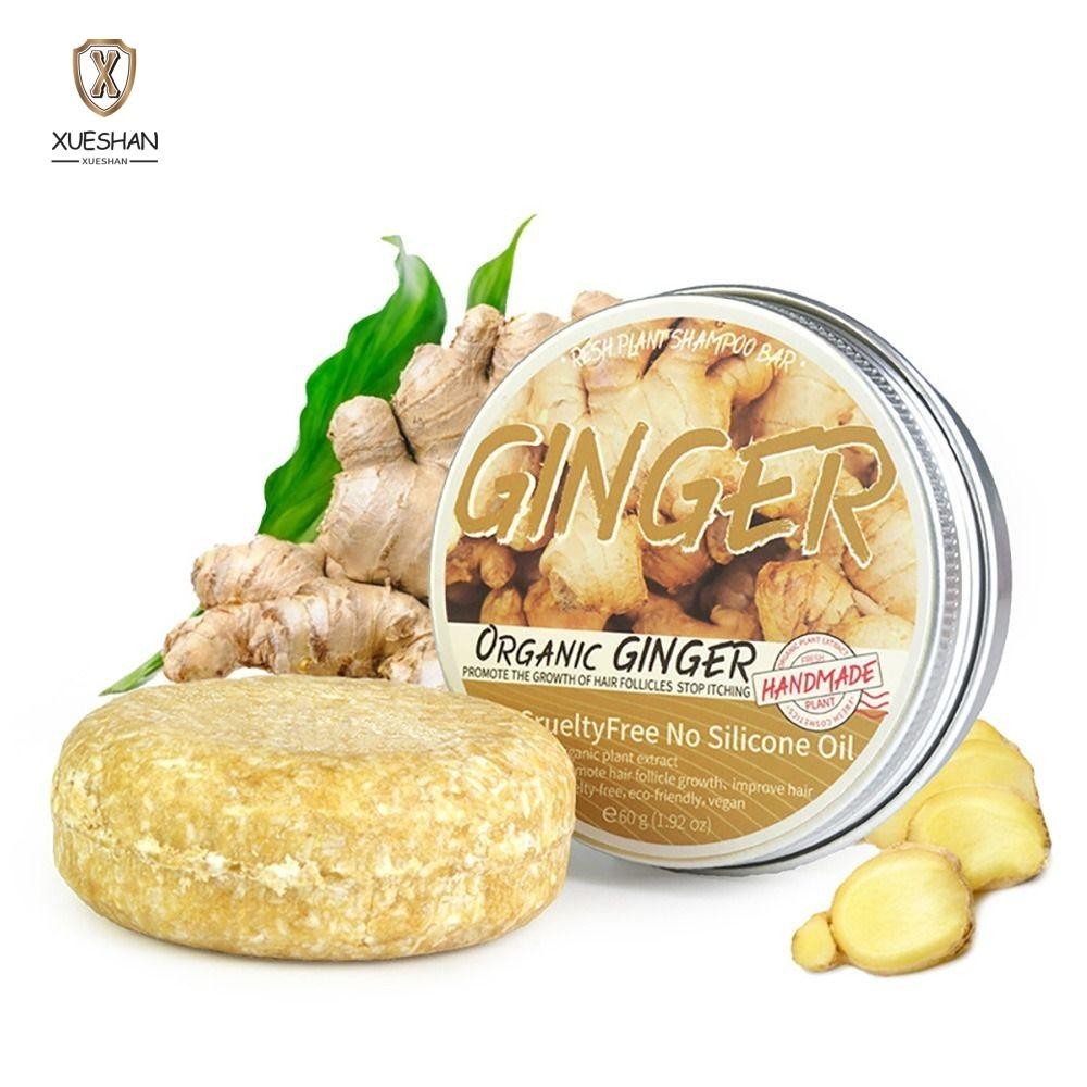 Xueshan Ginger Shampoo Bar ส่งเสริมการเจริญเติบโตของเส้นผมผมร่วง Polygonum Multiflorum Shampoo, Anti-dandruff Anti-itching Hair Regrowth Hair Soap สําหรับผมบาง