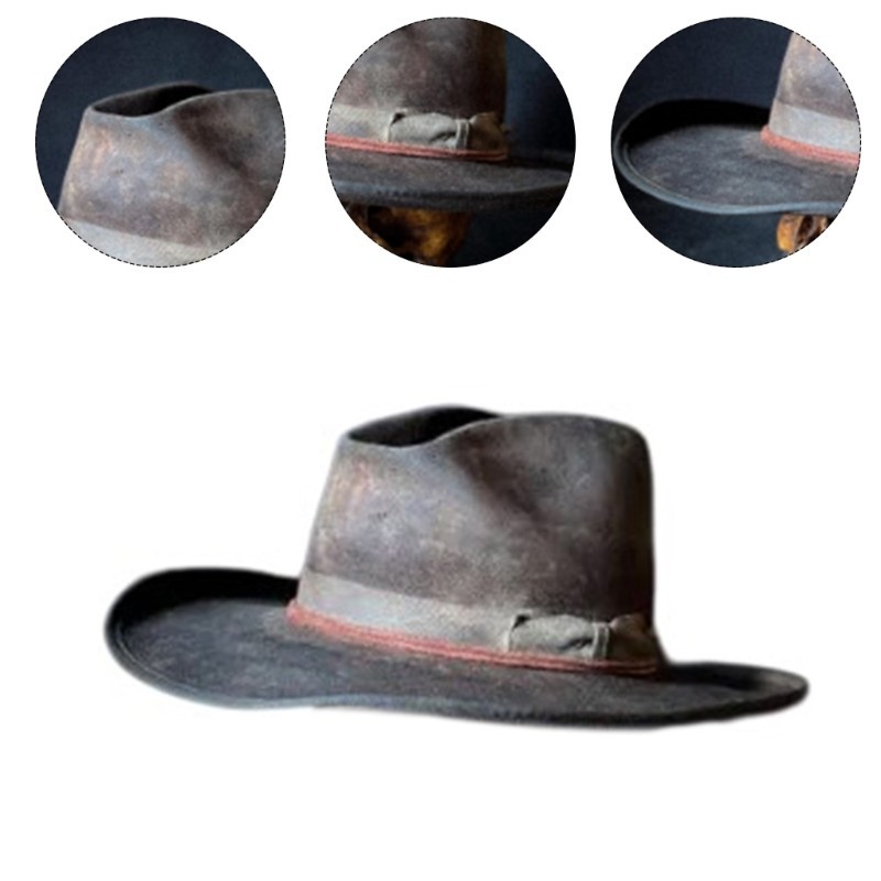【CH * 】 หมวกขนสัตว ์ Fedora หมวกนักมายากลสําหรับการเฉลิมฉลองสําหรับการถ ่ ายภาพถนน