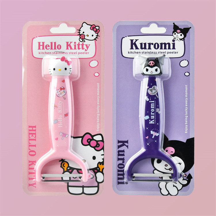 มีดปอกเปลือกผลไม ้ สไตล ์ ใหม ่ Kuromi มัลติฟังก ์ ชั ่ ครัวในครัวเรือนขนาดเล ็ กแบบพกพามีดปอกเปลือกผัก