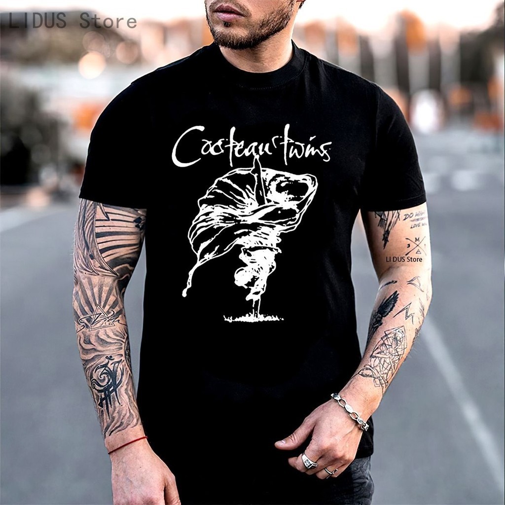Cocteau Twins Lullabies 4Ad Logo Shirt สีดําสีขาว Tshirt Mens Printing Tee Shirt