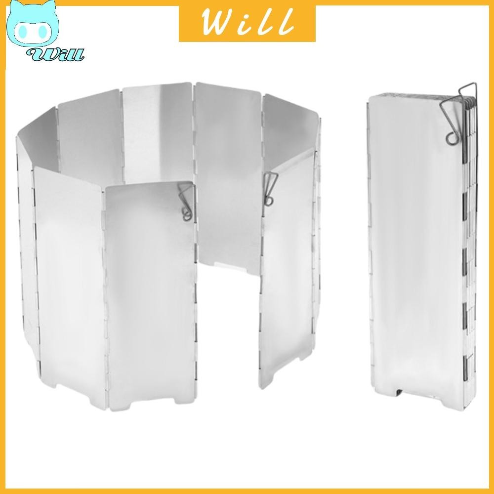 10 แผ ่ นเตาแก ๊ ส Wind Shield อลูมิเนียมพับปิคนิค Burner หน ้ าจอกันลม