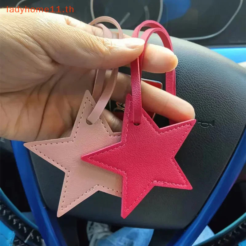 Onelady Star PU หนัง sels พวงกุญแจ Ch ดาวห้าแฉกแขวนจี้ตกแต่งสําหรับกระเป๋ารถพวงกุญแจอุปกรณ์เสริมของขวัญ TH