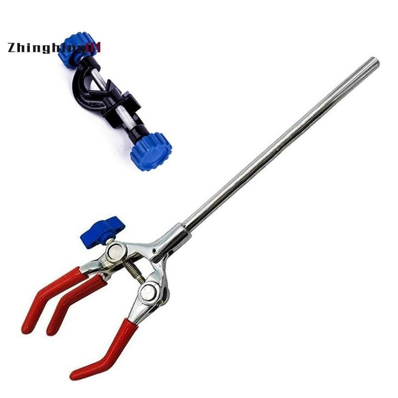 【Zhinghing01 】Lab Clamp 3 Finger Adjust Jaw with Scientific Extension Adjustable Black Laboratory Stand Clip