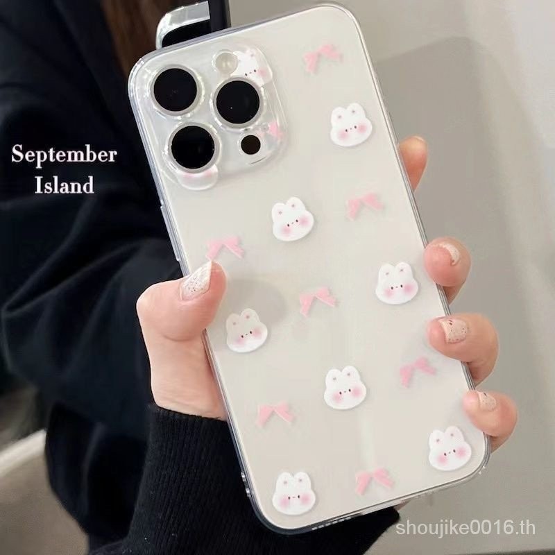 Little Red Book Rabbit Bow Apple 15/14 เคสโทรศัพท ์ iPhone13/12/11 Soft Case xs/xr Niche 78 Space Case SBJD