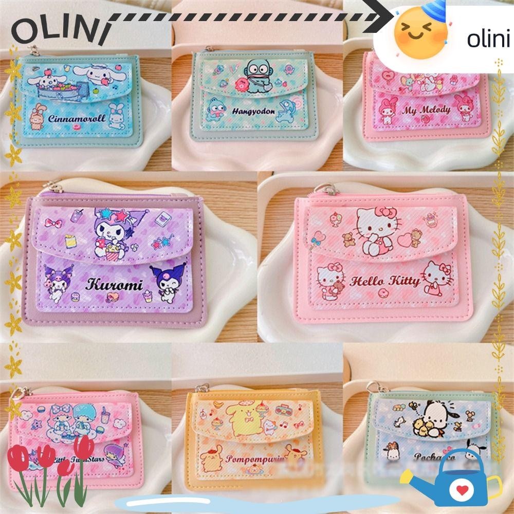 Olini Slim Wallet, การ ์ ตูนมินิเหรียญกระเป ๋ าแฟชั ่ น PU หนังซิปผู ้ ถือบัตรผู ้ หญิงสาว