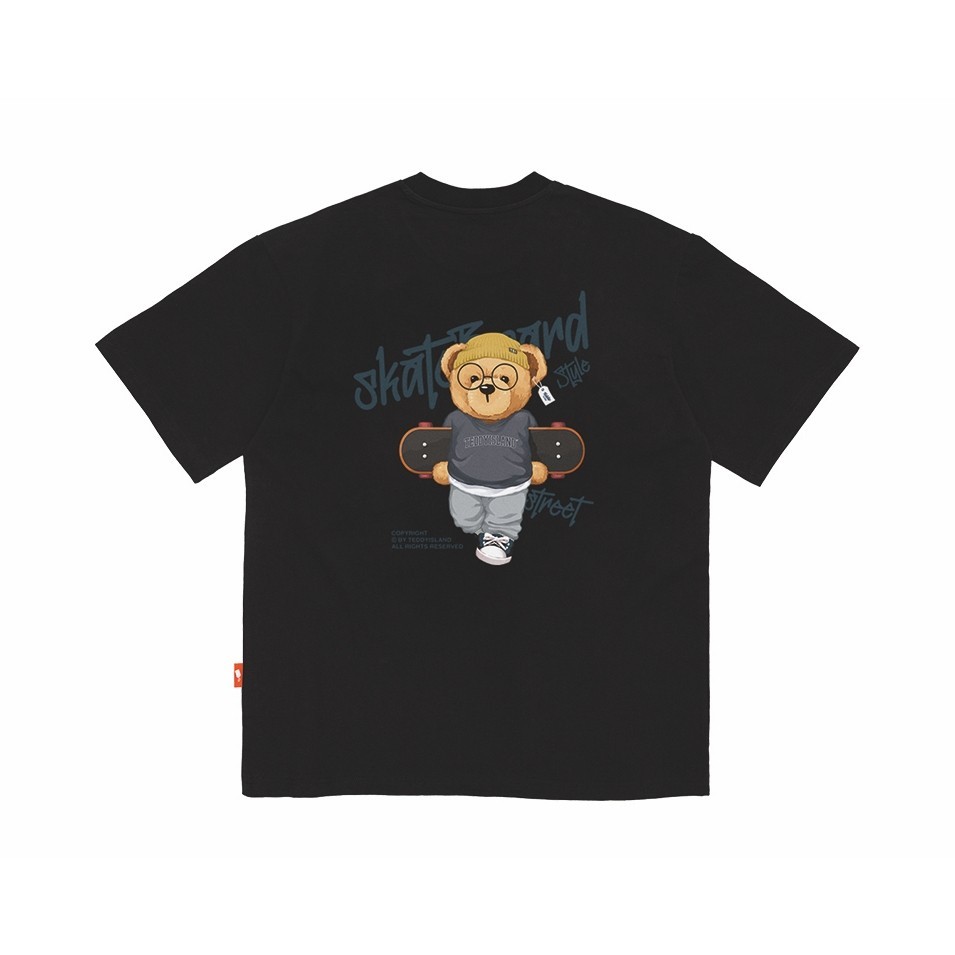 T-ShirtTeddy ISLAND SKATE BOARD เสื้อยืด ลายหมี [UNISEX] S-5XL
