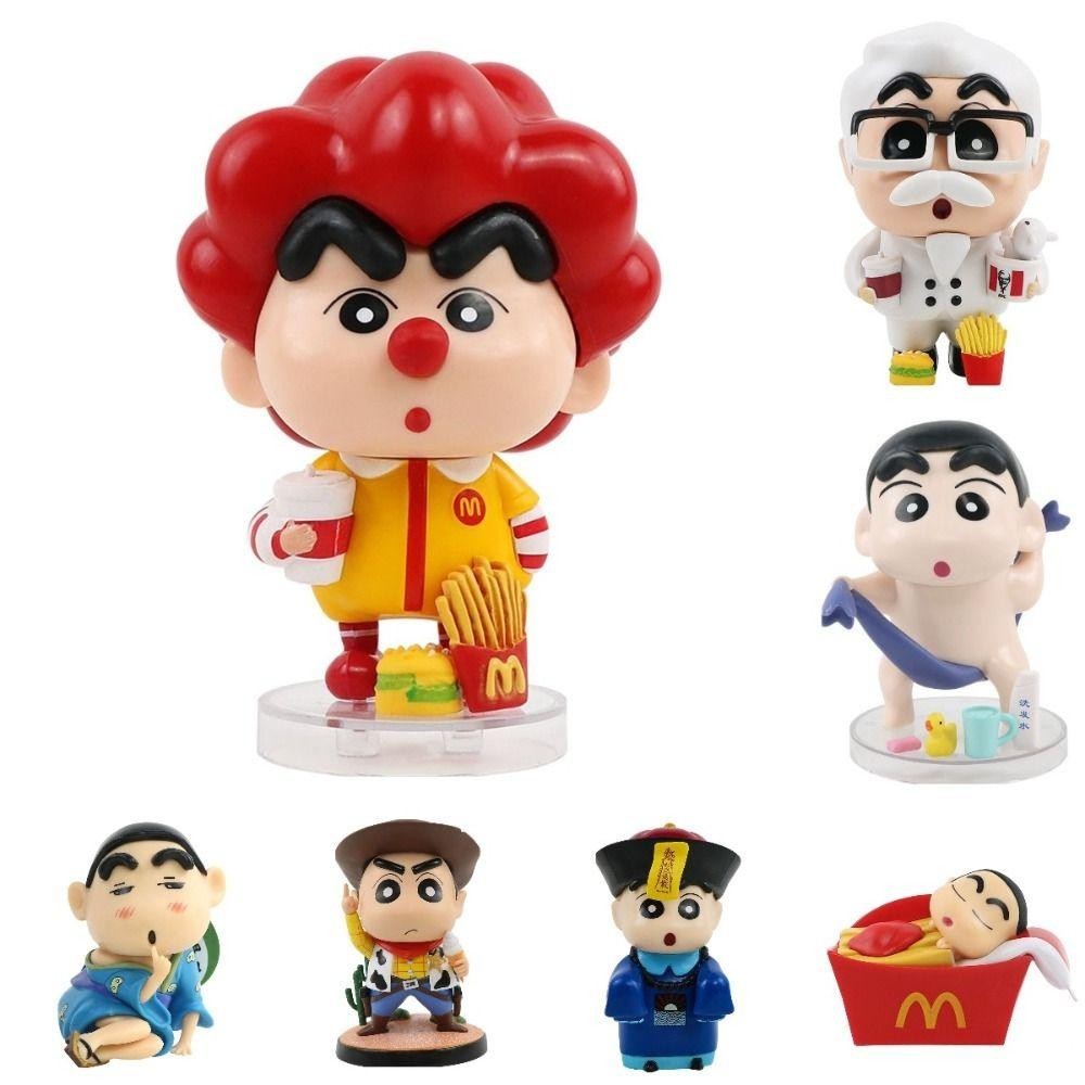 Lacyeszb เครยอนชินจังอะนิเมะรูป, McdonaldS รุ่น Q Shin-Chan Action Figure, ของสะสมของขวัญ PVC อะนิเมะการ์ตูน Crayon รูปของเล่นเด็กของเล่น