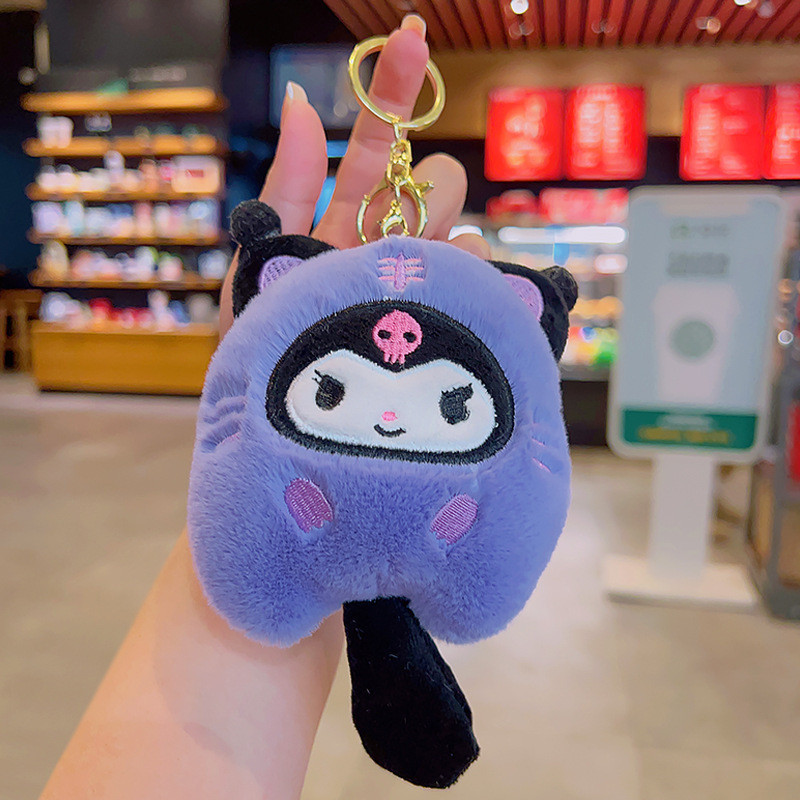 จี ้ ตุ ๊ กตาสาวน ่ ารัก Sanrio Kuromi พวงกุญแจตุ ๊ กตาจี ้ กระเป ๋ าเดินทาง