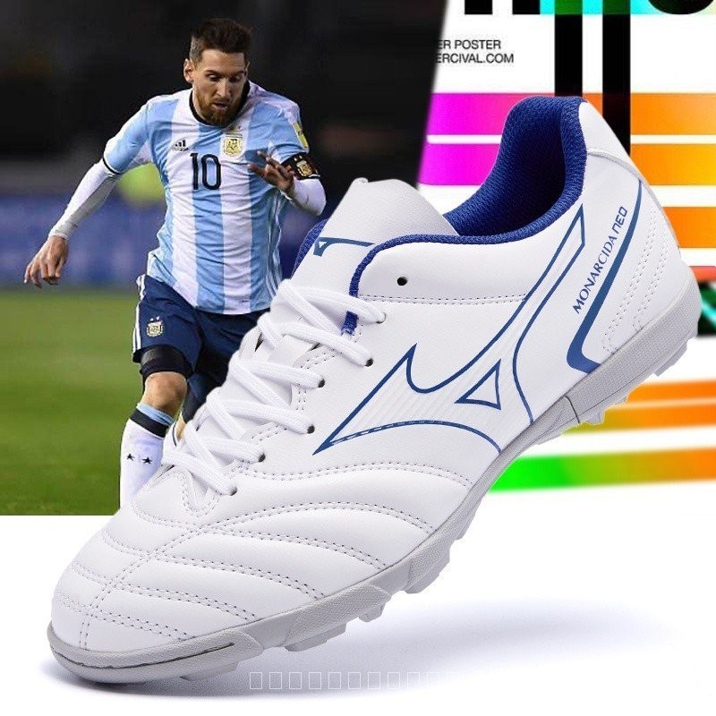 คุณภาพสูง 100% Messi TF รองเท้าฟุตบอลรองเท้าฟุตบอลเล็บยาวสําหรับผู้ชายและผู้หญิงขนาด: 36- 45 IYVO