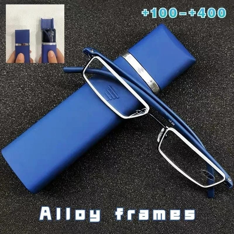 Comfy Light ครึ่งกรอบแว่นอ่านหนังสือ TR90 เรซิ่นพับแว่นตา Presbyopic Unisex สําหรับผู้หญิงและผู้ชายแฟชั่นพร้อมแว่นตากรณี