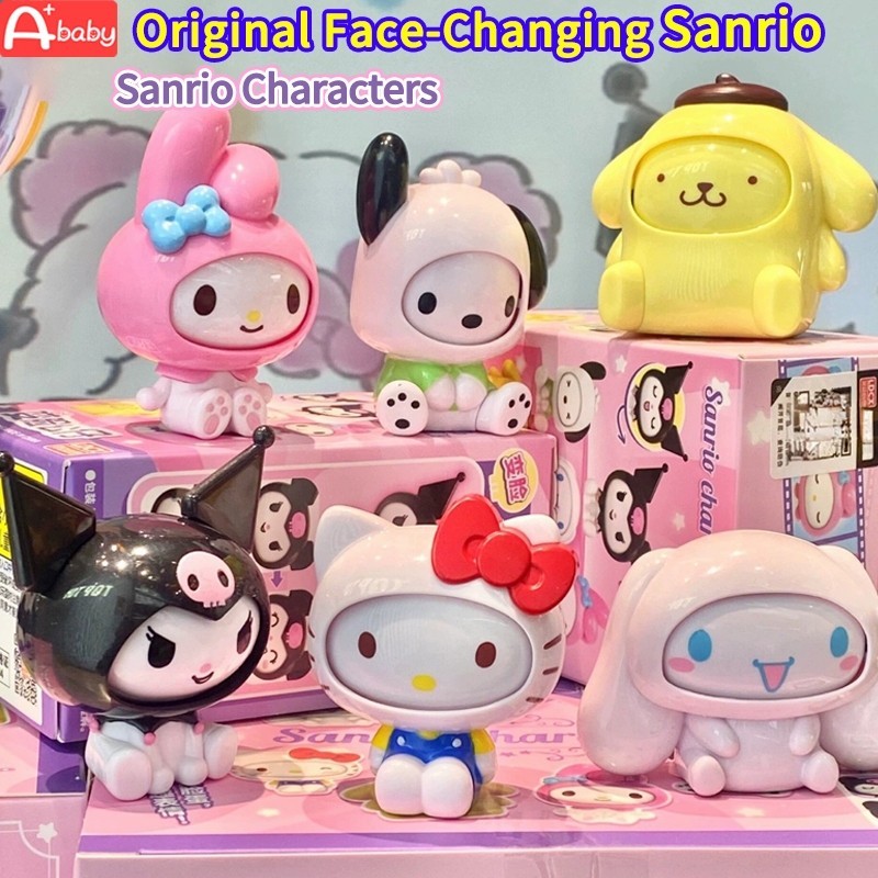 Sanrio Action Figure ของเล ่ นเปลี ่ ยนหน ้ า(Kuromi/My Melody/Cinnamoroll/Pochacco/Pom Pom Purin/Hello Kitty)