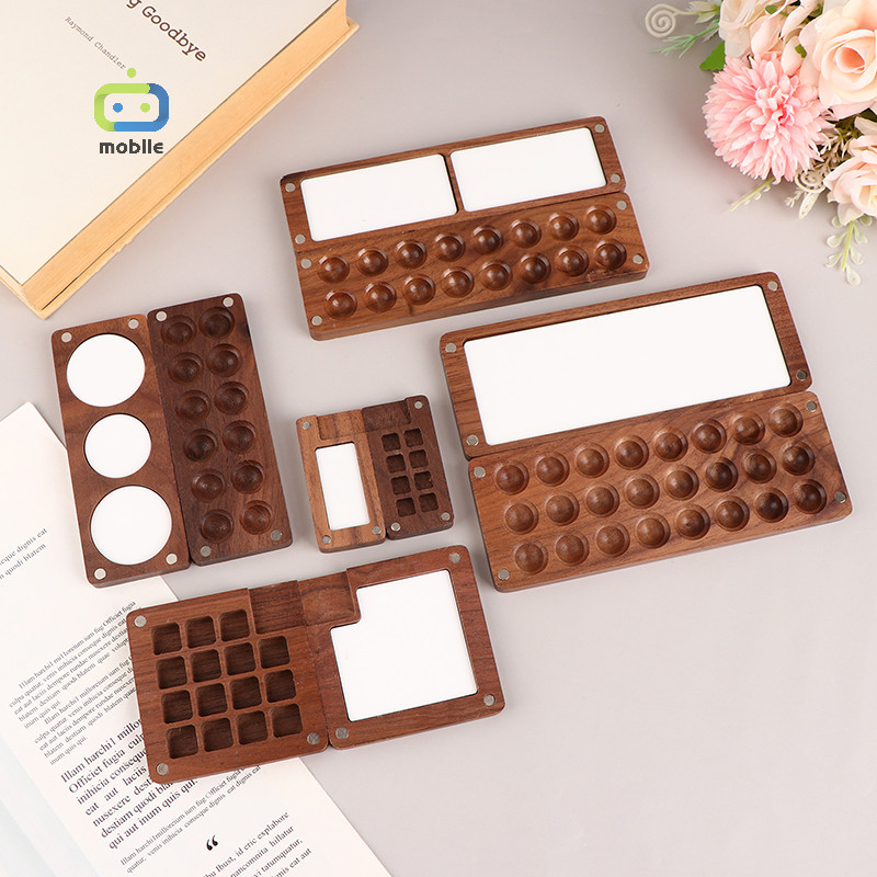 [maygood ] แบบพกพา Handmade สีน ้ ํา Palette สีน ้ ํามันสีถาดกล ่ องเปล ่ ากล ่ องมินิสีดําวอลนัทสีกล ่ อง {TH}