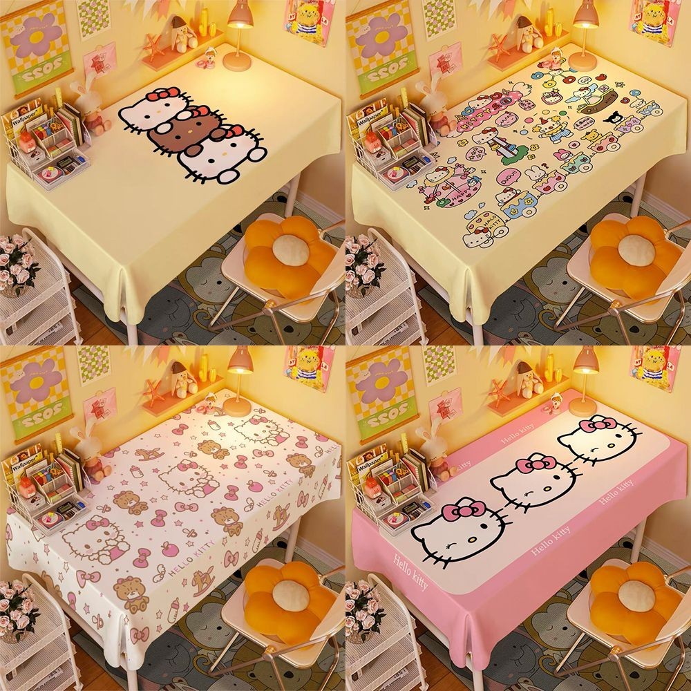 ผ้าปูโต๊ะ Hello Kitty ลายคิตตี้ ป้องกันฝุ่น สําหรับโต๊ะอาหารและโต๊ะกาแฟ