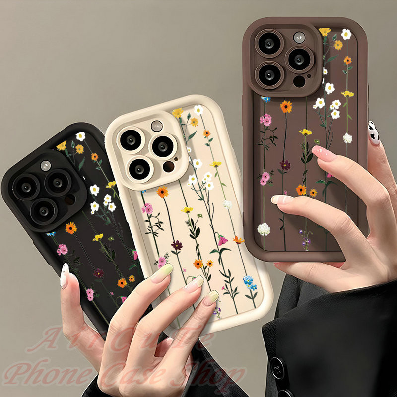 เคส OPPO A60 A58 A57 A54 A53 A98 A96 A95 A94 A93 A92 A83 A79 A78 A77S A76 A74 A52 A38 A31 A18 A17 A17K A16 A16K A15 A15S A12 A9 A7 A5 A5S A3S A1K 4G 5G F11 Pro F9 OPPOF11 OPPOF9 Protect Camera Raised Frame Vines Flowers Soft Case
