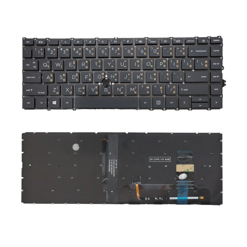 แป้นพิมพ์คีย์บอร์ดโน๊ตบุ๊ค HP EliteBook ทุกรุ่น 840 845 745 G7 G8 Laptop Keyboard TH/EN QWERTY มีไฟ 