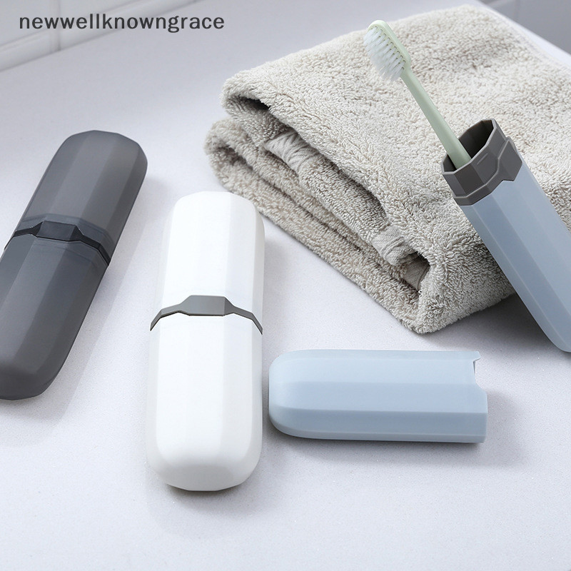 Newwellknowngrace แบบพกพาผู้ถือแปรงสีฟันกล่อง Outdoor Travel Camping แปรงสีฟันจัดเก็บกรณีอุปกรณ์ห้องน้ํากล่องยาสีฟัน TH