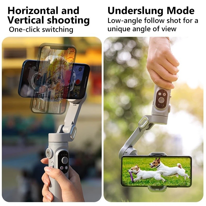 Aochuan Smart X Pro 3 แกนมือถือแบบพับได ้ Gimbal Anti Shake Vlog สดสตรีมมิ ่ งโทรศัพท ์ มือถือ Pan Tilt stabilizer