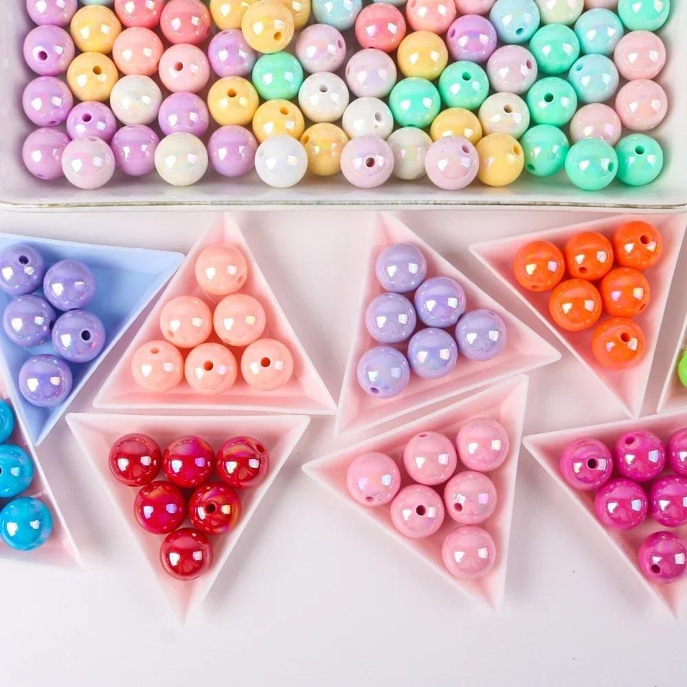 Ab หลวม Spacer ลูกปัด 8-16 มม.รอบไข ่ มุกใช ้ สําหรับเครื ่ องประดับทํา DIY Handmade สร ้ อยข ้ อมือลูกปัด Accessorie
