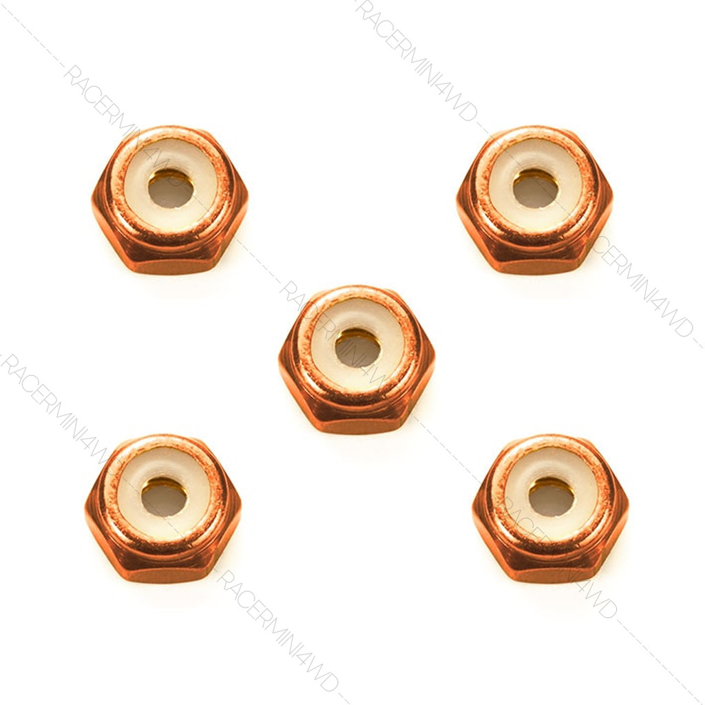 TAMIYA 95556 2mm Aluminum Lock Nut (Orange,5pcs.) ชุดแต่งมินิโฟร์วีลทามิย่าแท้