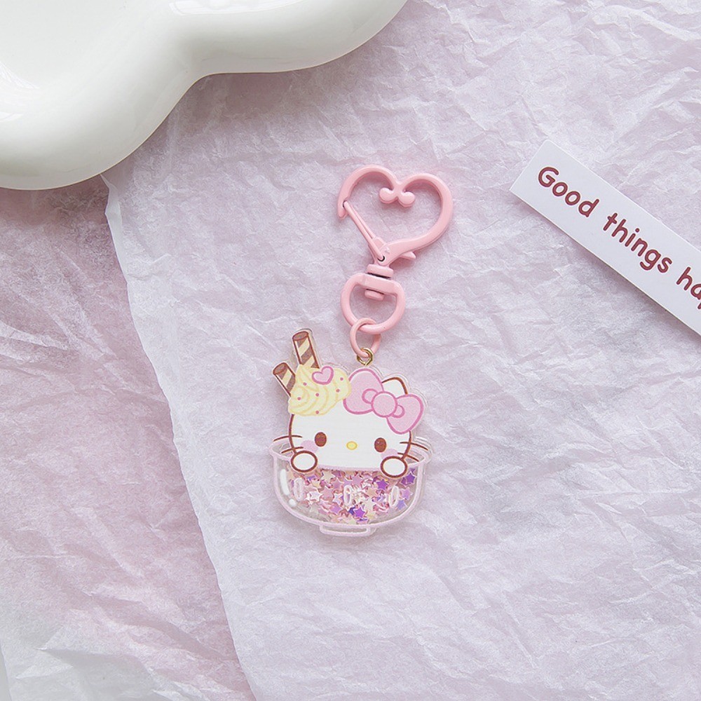 จี้พวงกุญแจ Creative Sanrio Glitter Sequins ins สไตล์สาวหัวใจ Handmade น่ารักอะคริลิคเขย่าชิ้น