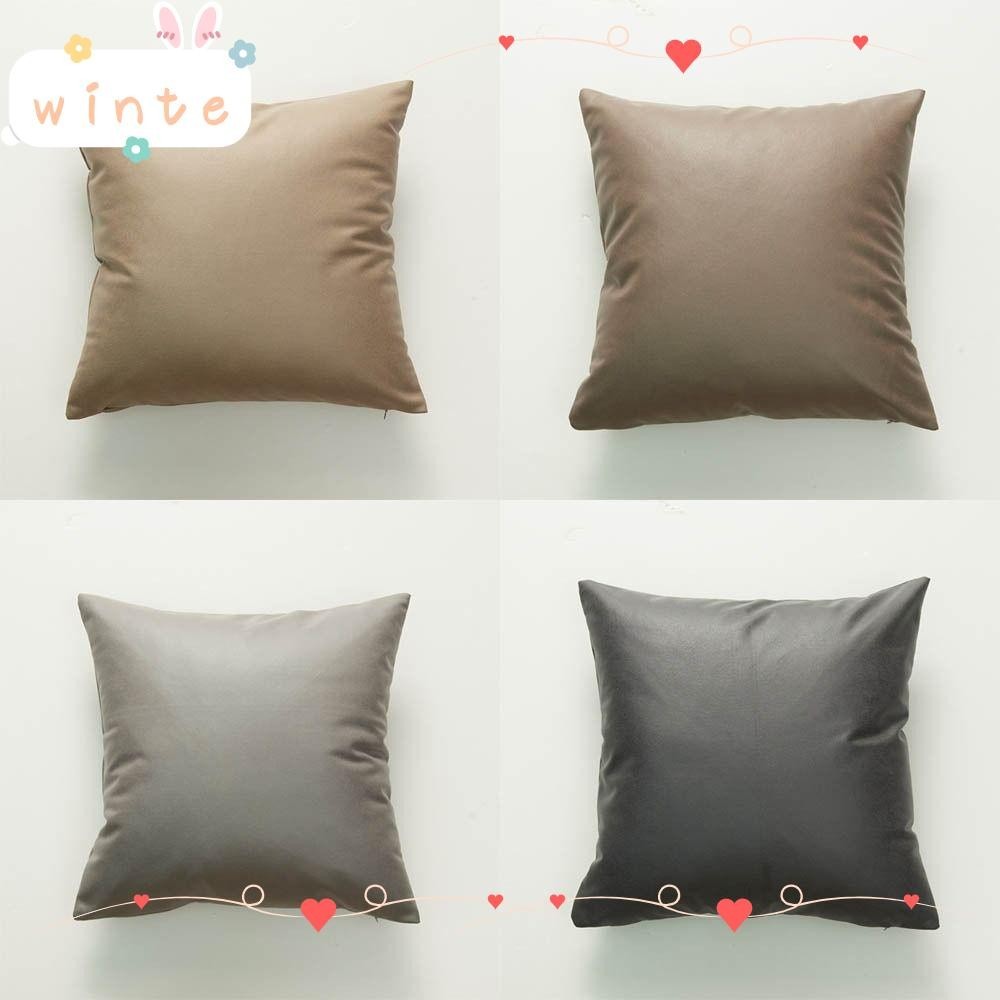 Winte หมอนตกแต่งบ้านหนังเทียมโซฟานุ่มโยนหมอนครอบคลุม