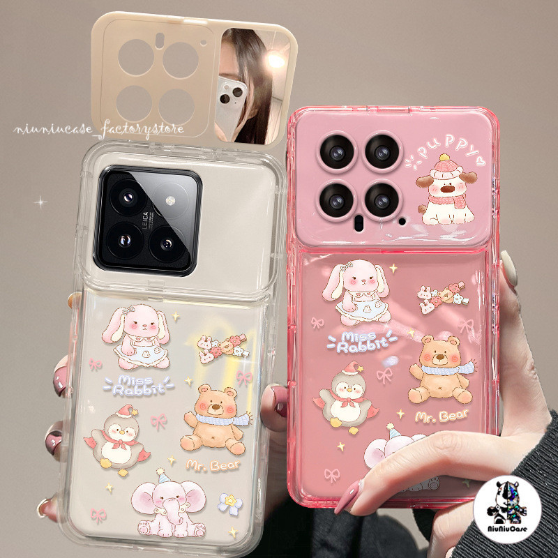 สำหรับ iPhone 11 15 14 13 12 Pro MAX 7 8 14 Plus XS MAX การ์ตูนตุ๊กตาพลิกกรณีโทรศัพท์โทรศัพท์ กันกระ