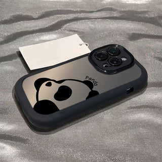 ใช้งานร่วมกับสําหรับ iPhone 15 14 13 12 11 Pro MAX X XR XS MAX 7 8 Plus ปกอ่อนการ์ตูนน่ารัก Panda พัฟซิลิโคนเคสโทรศัพท์, แพ็คเกจเต็มและ Anti Drop