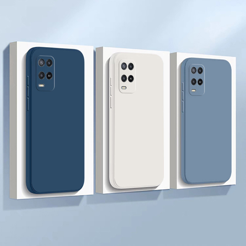 เคส OPPO A54 4G กรณีโทรศัพท์มือถือสีทึบ เลนส์กล้องป้องกันเต็มรูปแบบกันกระแทก TPU Jelly Soft Case C7K