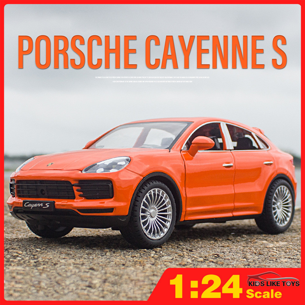 Klt 1:24 Porsche Cayenne โลหะของเล่นรถ Diecast รถสําหรับชายหญิงจําลองเสียง Light Effect ของขวัญงานอดิเรกคอลเลกชัน