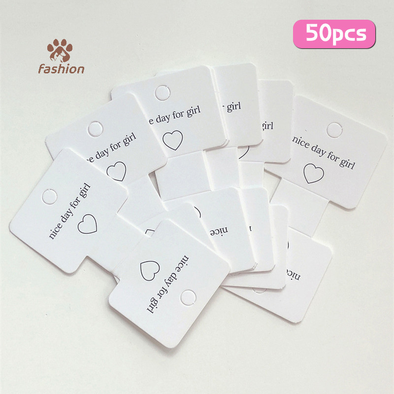 [แฟชั่น] 50ชิ้นอุปกรณ์ผมแสดงการ์ดกระดาษแข็งทําเองผู้ถือเครื่องประดับขายออแกไนเซอร์ ชม. วงการบิน แขวนฉลากวัสดุบรรจุภัณฑ์ {ไทย}