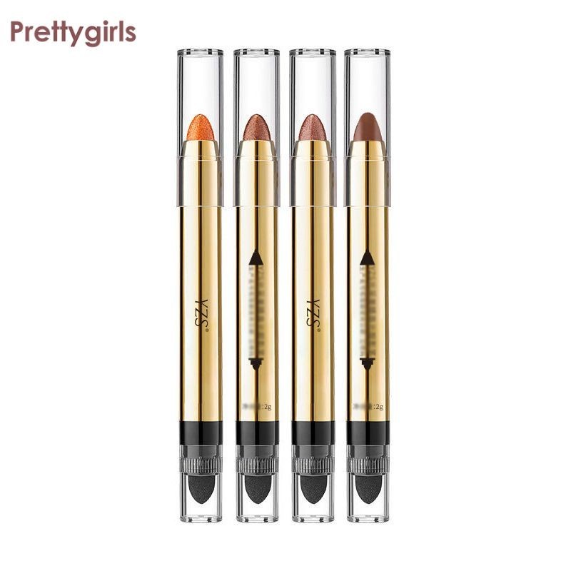 PY.th YZS ปากกาอายแชโดว์ไฮไลท์ แบบ 2IN1 ไฮกลอส กันน้ํา ปากกาอายแชโดว์ ไฮไลท์ แบบสองหัว ไม่เลอะ - รูปที่ 4