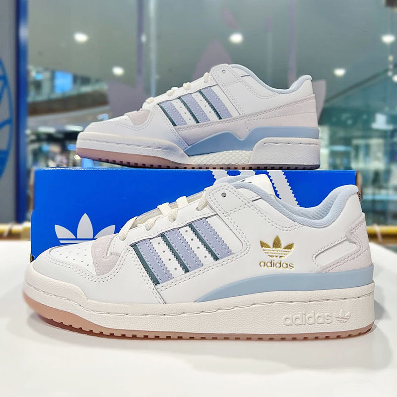 Clover Forum สีขาวสีเทาสีฟ้ารองเท้าผ้าใบ Unisex Low-Top All-Match Casual ins ขายร้อนสไตล์คู่กีฬารองเท้า