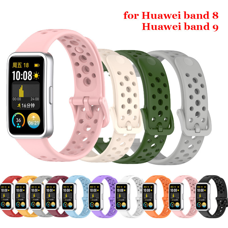 สายรัดซิลิโคนสําหรับ หัวเว่ย วงดนตรี Huawei band 10 9 8 NFC นุ่มกันน้ํากีฬาแฟชั่นสายนาฬิกาสมาร์ทเปลี่ยนสร้อยข้อมือสายรัดข้อมือ